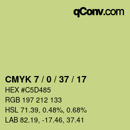 カラーコード: CMYK 7 / 0 / 37 / 17 | qconv.com