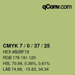 Color code: CMYK 7 / 0 / 37 / 25 | qconv.com