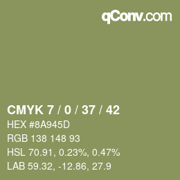 カラーコード: CMYK 7 / 0 / 37 / 42 | qconv.com