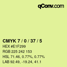 カラーコード: CMYK 7 / 0 / 37 / 5 | qconv.com
