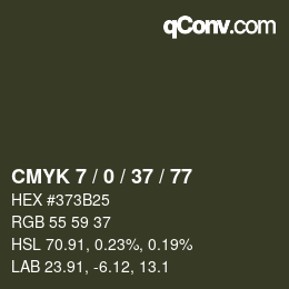 カラーコード: CMYK 7 / 0 / 37 / 77 | qconv.com