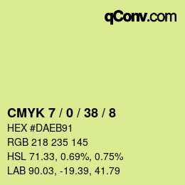 颜色代码: CMYK 7 / 0 / 38 / 8 | qconv.com