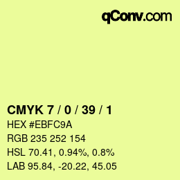カラーコード: CMYK 7 / 0 / 39 / 1 | qconv.com