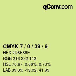 カラーコード: CMYK 7 / 0 / 39 / 9 | qconv.com