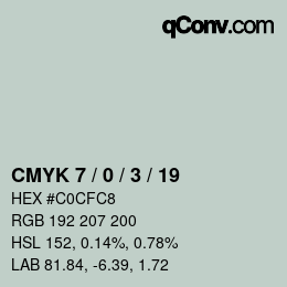 Color code: CMYK 7 / 0 / 3 / 19 | qconv.com