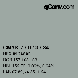 Color code: CMYK 7 / 0 / 3 / 34 | qconv.com