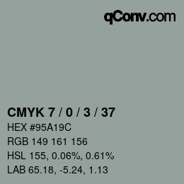 颜色代码: CMYK 7 / 0 / 3 / 37 | qconv.com