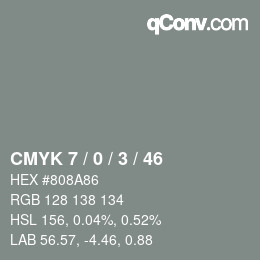 Color code: CMYK 7 / 0 / 3 / 46 | qconv.com