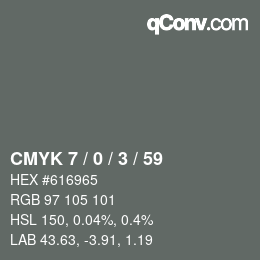 Color code: CMYK 7 / 0 / 3 / 59 | qconv.com