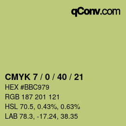 カラーコード: CMYK 7 / 0 / 40 / 21 | qconv.com