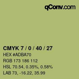 カラーコード: CMYK 7 / 0 / 40 / 27 | qconv.com
