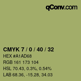 カラーコード: CMYK 7 / 0 / 40 / 32 | qconv.com