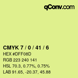 Color code: CMYK 7 / 0 / 41 / 6 | qconv.com