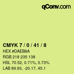 Color code: CMYK 7 / 0 / 41 / 8 | qconv.com