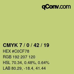 Color code: CMYK 7 / 0 / 42 / 19 | qconv.com