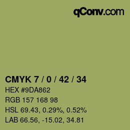 カラーコード: CMYK 7 / 0 / 42 / 34 | qconv.com