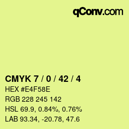 Color code: CMYK 7 / 0 / 42 / 4 | qconv.com