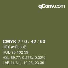 颜色代码: CMYK 7 / 0 / 42 / 60 | qconv.com