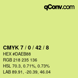 カラーコード: CMYK 7 / 0 / 42 / 8 | qconv.com