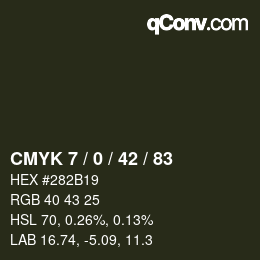 カラーコード: CMYK 7 / 0 / 42 / 83 | qconv.com