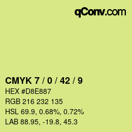 カラーコード: CMYK 7 / 0 / 42 / 9 | qconv.com