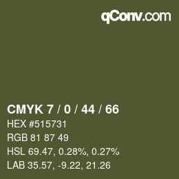 Color code: CMYK 7 / 0 / 44 / 66 | qconv.com