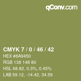 Color code: CMYK 7 / 0 / 46 / 42 | qconv.com