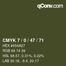 Color code: CMYK 7 / 0 / 47 / 71 | qconv.com