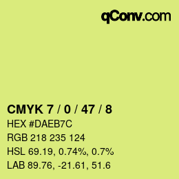 Farbcode: CMYK 7 / 0 / 47 / 8 | qconv.com