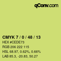 Código de color: CMYK 7 / 0 / 48 / 13 | qconv.com