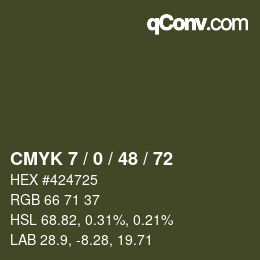 Color code: CMYK 7 / 0 / 48 / 72 | qconv.com