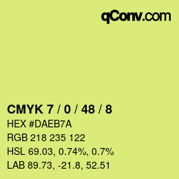颜色代码: CMYK 7 / 0 / 48 / 8 | qconv.com