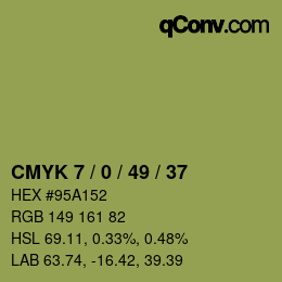 Farbcode: CMYK 7 / 0 / 49 / 37 | qconv.com