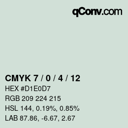 カラーコード: CMYK 7 / 0 / 4 / 12 | qconv.com