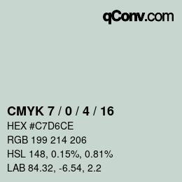 颜色代码: CMYK 7 / 0 / 4 / 16 | qconv.com