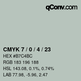Color code: CMYK 7 / 0 / 4 / 23 | qconv.com