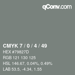 Color code: CMYK 7 / 0 / 4 / 49 | qconv.com