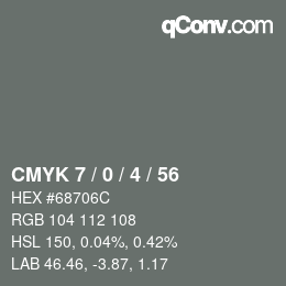 Color code: CMYK 7 / 0 / 4 / 56 | qconv.com