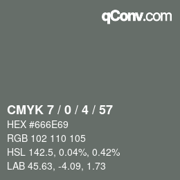 Color code: CMYK 7 / 0 / 4 / 57 | qconv.com