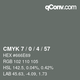 Color code: CMYK 7 / 0 / 4 / 57 | qconv.com