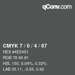 Color code: CMYK 7 / 0 / 4 / 67 | qconv.com