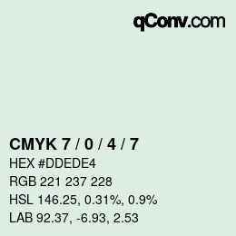 Color code: CMYK 7 / 0 / 4 / 7 | qconv.com