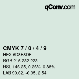 Color code: CMYK 7 / 0 / 4 / 9 | qconv.com