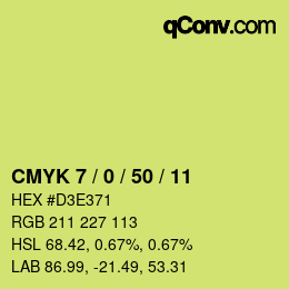 Código de color: CMYK 7 / 0 / 50 / 11 | qconv.com