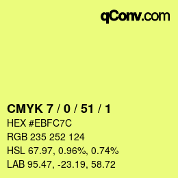 Color code: CMYK 7 / 0 / 51 / 1 | qconv.com