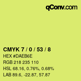 颜色代码: CMYK 7 / 0 / 53 / 8 | qconv.com