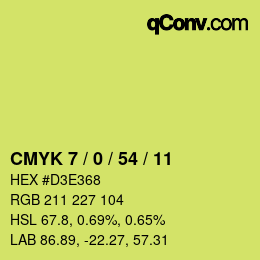 Color code: CMYK 7 / 0 / 54 / 11 | qconv.com