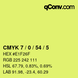 Color code: CMYK 7 / 0 / 54 / 5 | qconv.com