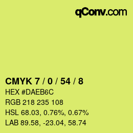 カラーコード: CMYK 7 / 0 / 54 / 8 | qconv.com