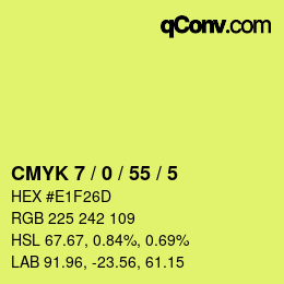 Color code: CMYK 7 / 0 / 55 / 5 | qconv.com